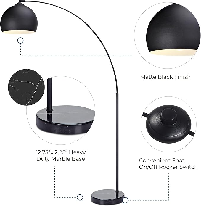 Midnight Sweep Metal Arc Lamp