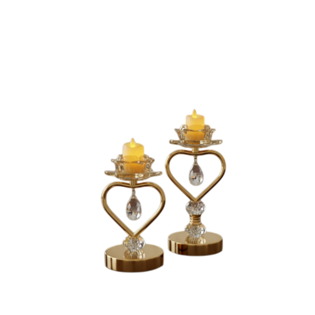 Modern Crystal & Metallic Candle Stand