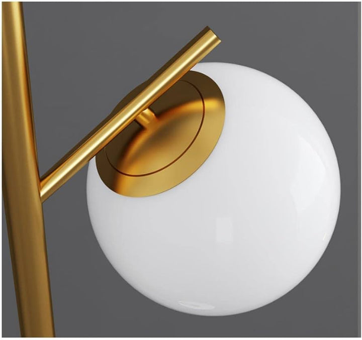 Modern Brass Floor Lamp with Triple Globe Lights