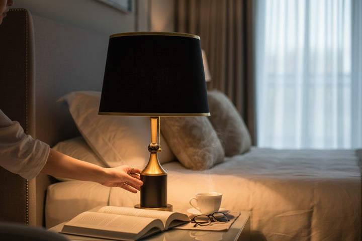 Sable Brass Column Table Lamp