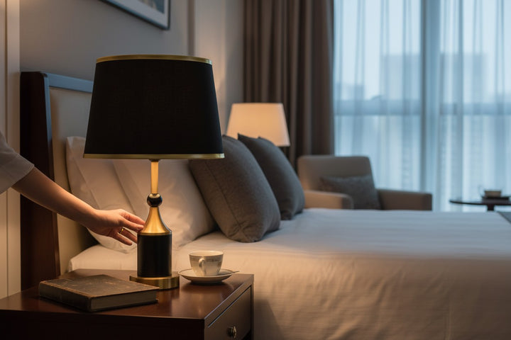 Sable Brass Column Table Lamp