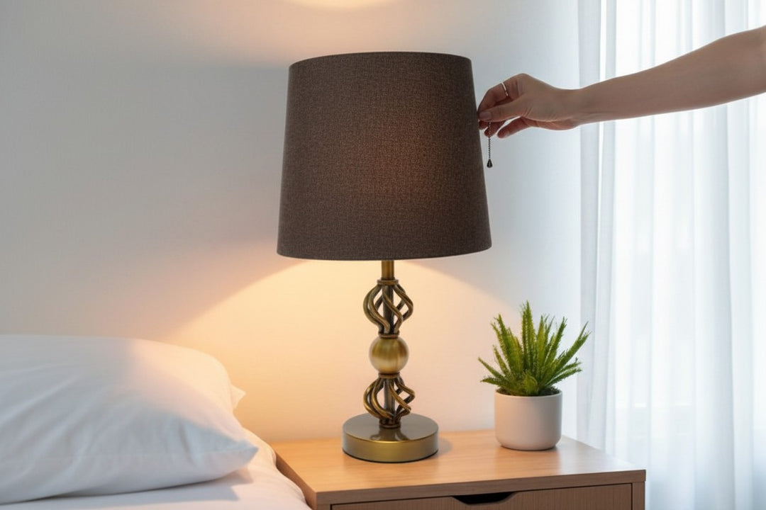 Devon Contemporary Brass Disc Table Lamp