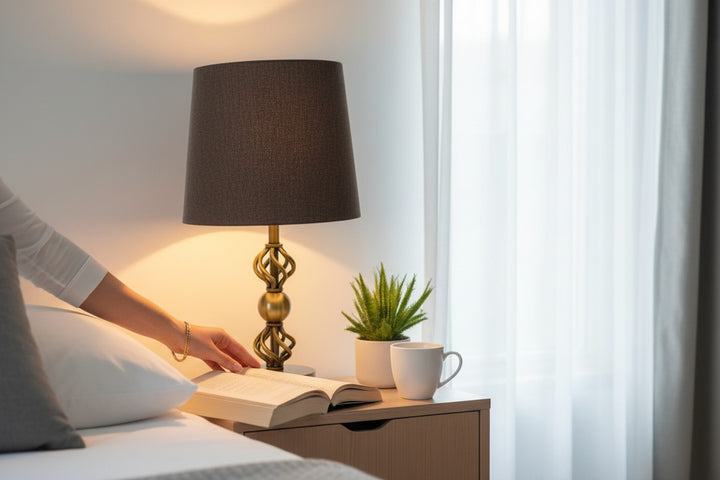 Devon Contemporary Brass Disc Table Lamp