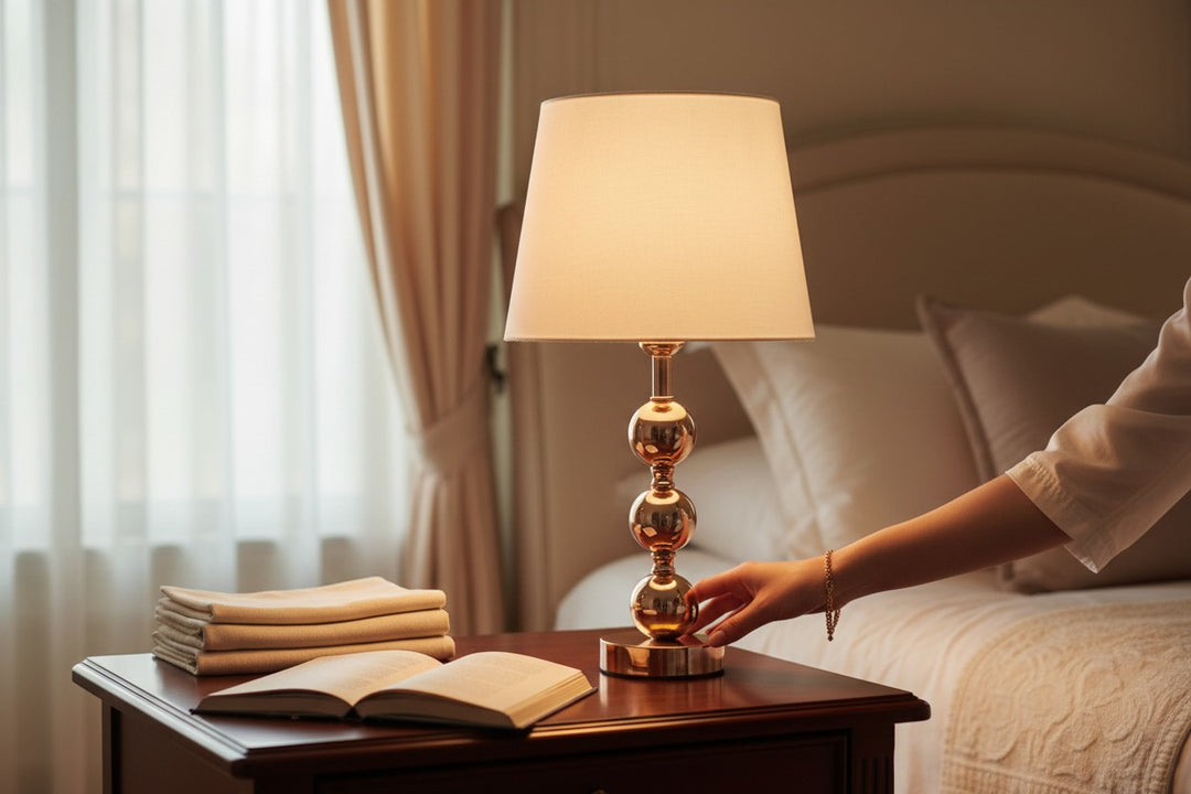 Everly Turned Brass Side Table Lamp