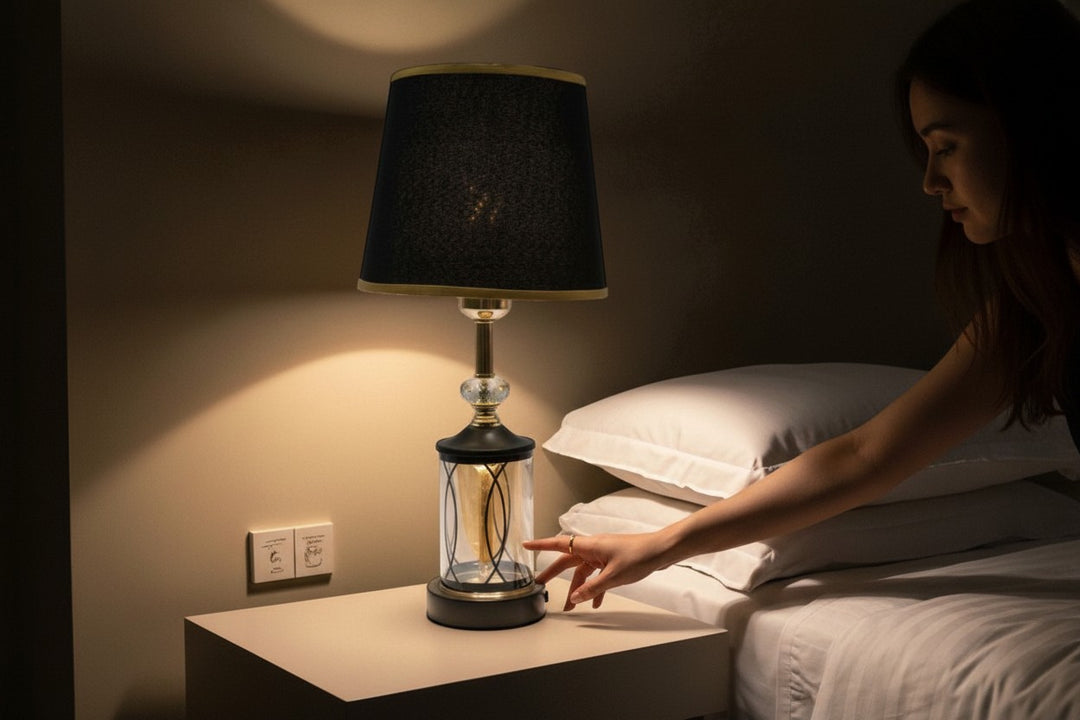 Celeste Polished Glass Table Lamp