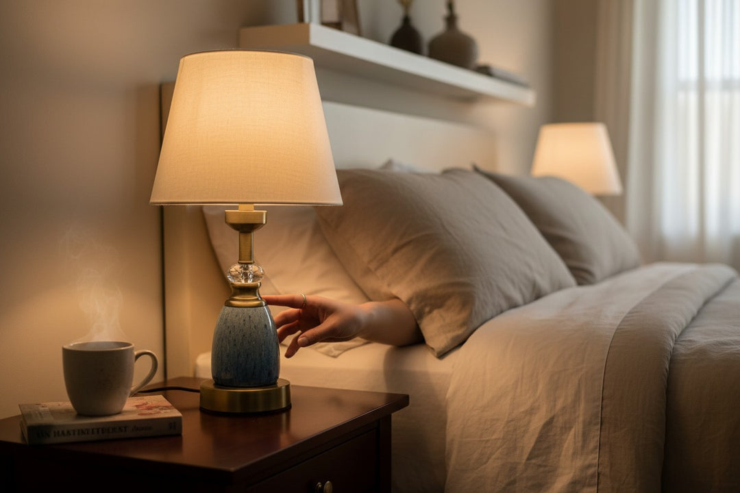 The Lyra Bluish Table Lamp