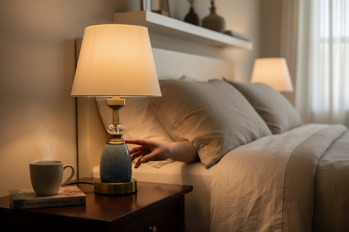The Lyra Bluish Table Lamp