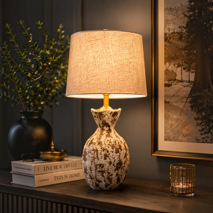 Rustic Textured Ceramic Table Lamp