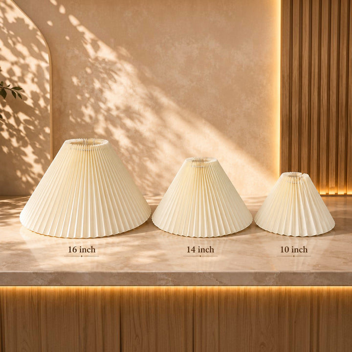 Ivory Pleated Lampshade Pair