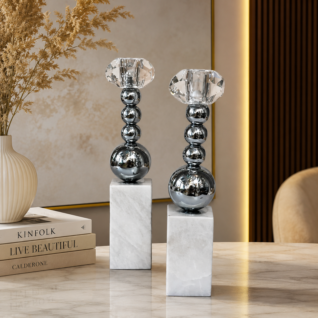 Elysian Glow Marbel Candle Holders