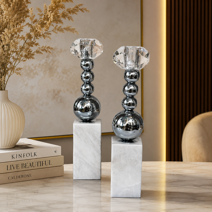 Elysian Glow Marbel Candle Holders