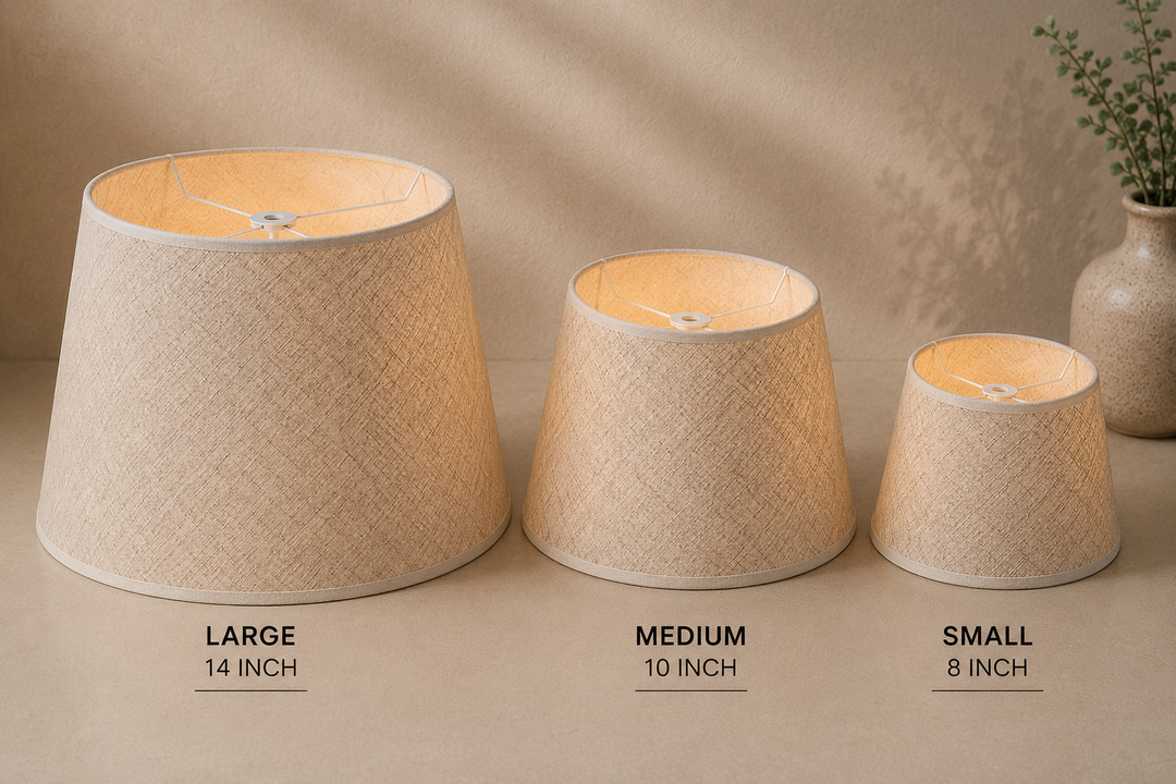 Printed Linen Fabric Lampshade Pair