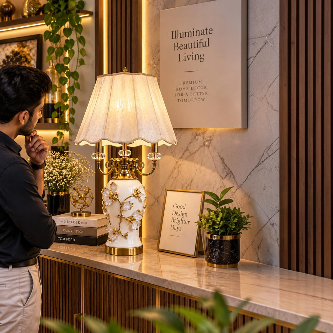 Royal Luxury Gold Porcelain Table Lamp