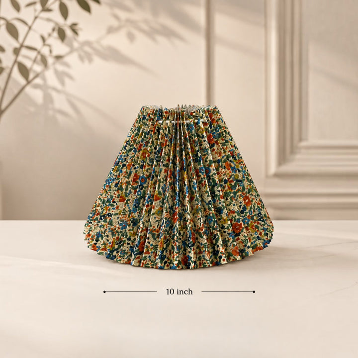 Multicolor Pleated Lampshade Pair