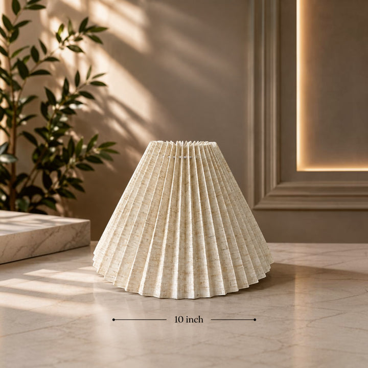 Natural Pleated Linen Lampshade Pair