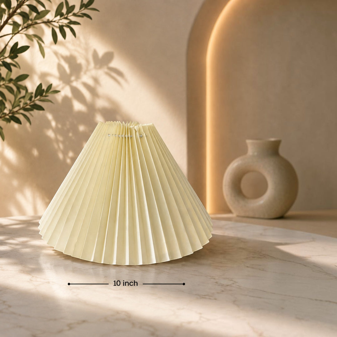 Ivory Pleated Lampshade Pair