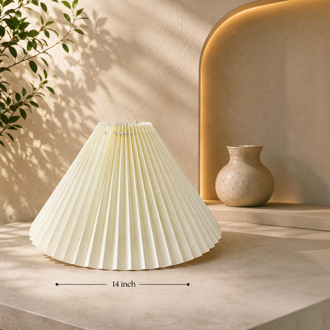 Ivory Pleated Lampshade Pair