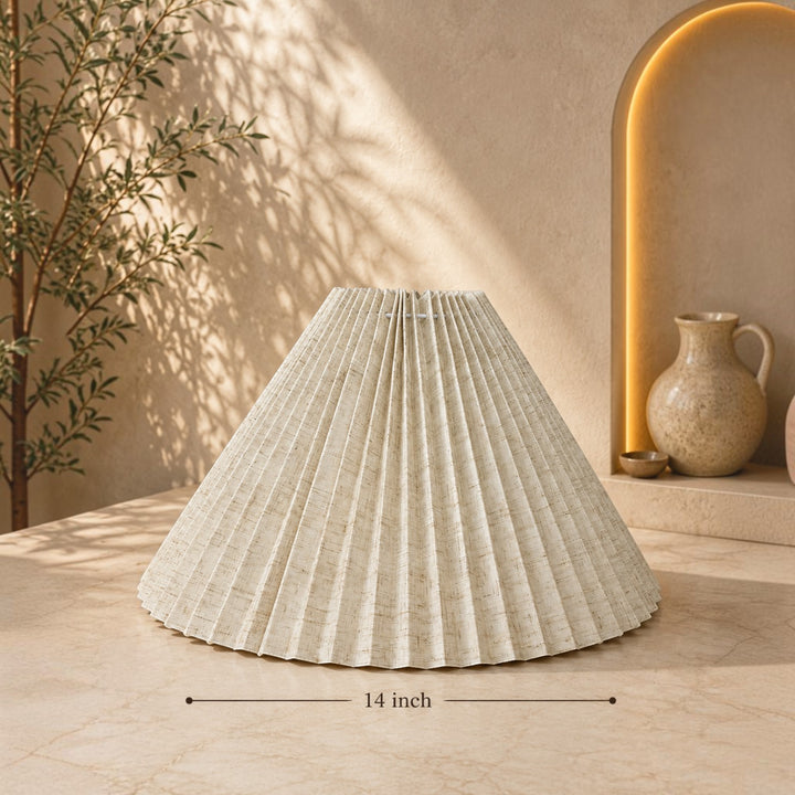 Natural Pleated Linen Lampshade Pair