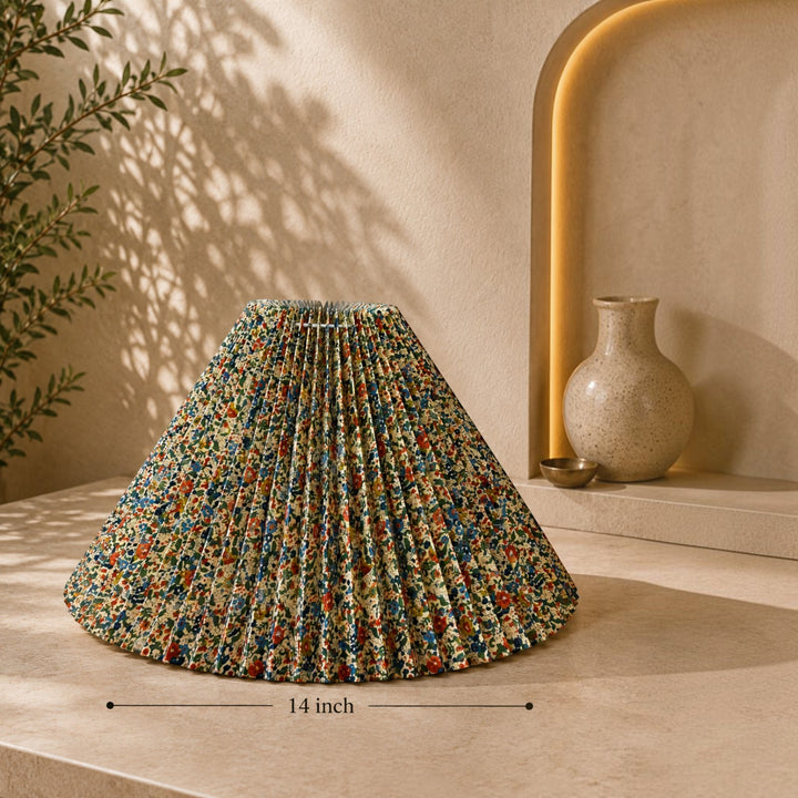 Multicolor Pleated Lampshade Pair