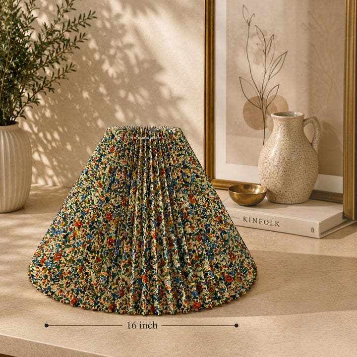 Multicolor Pleated Lampshade Pair