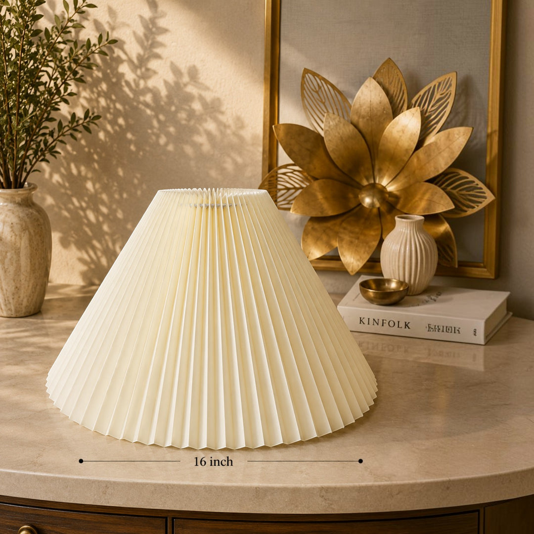 Ivory Pleated Lampshade Pair