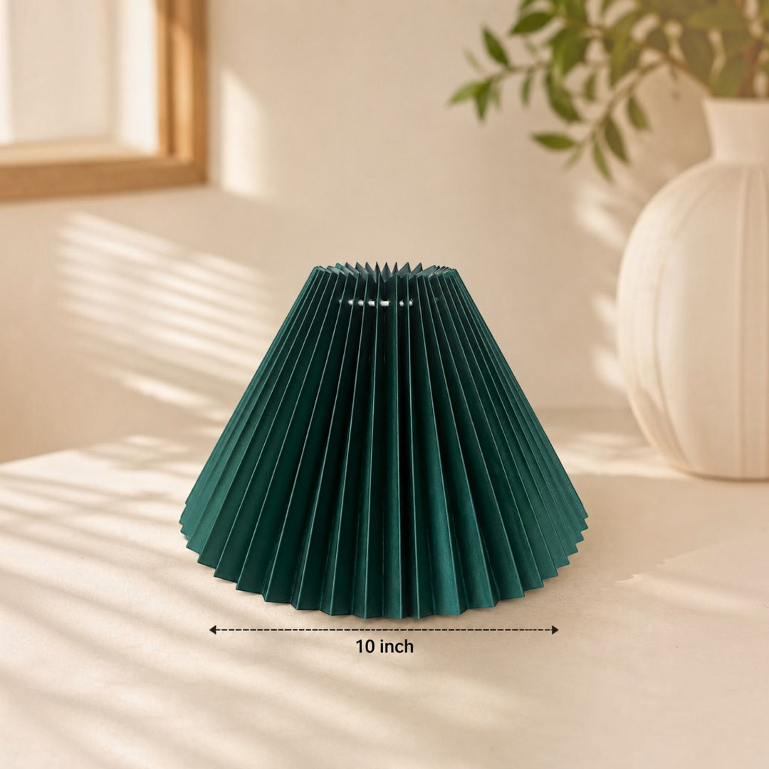 Dark Teal Pleated Lampshade Pair