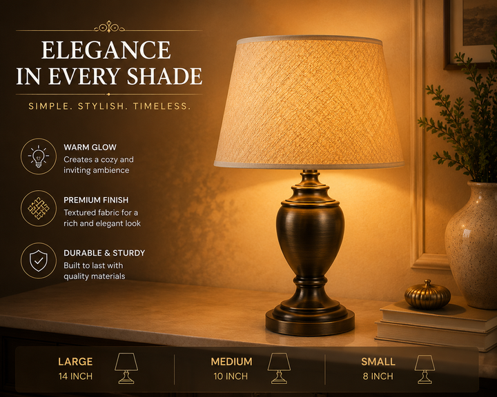 Printed Linen Fabric Lampshade Pair