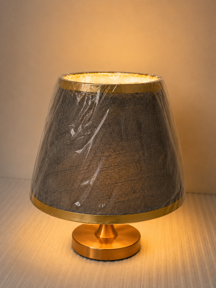 Minimalist Grey Fabric Lampshade Pair