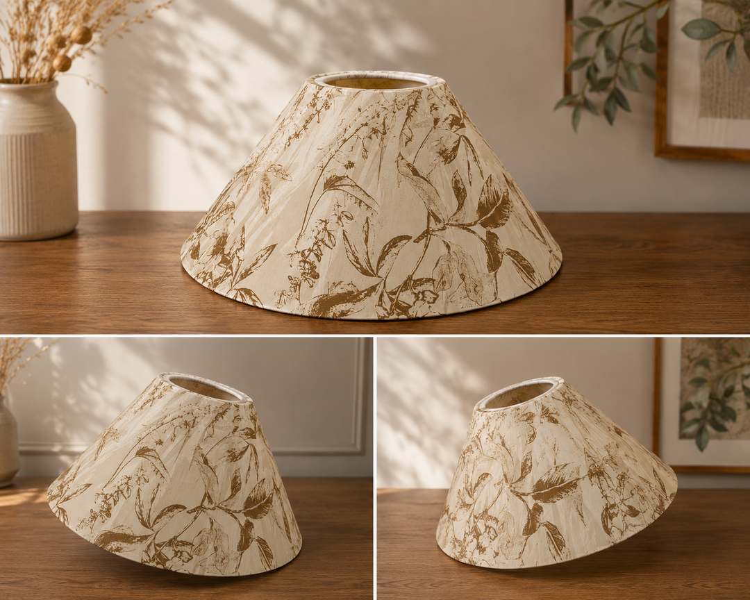 Floral Print Fabric Umbrella Lampshade pair