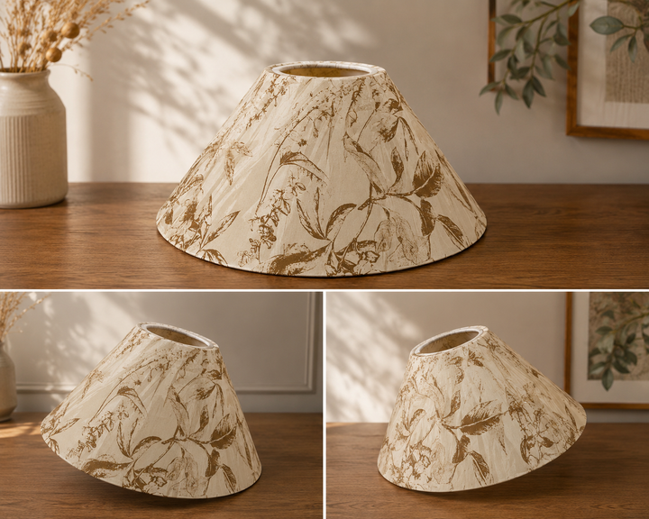 Floral Print Fabric Umbrella Lampshade pair