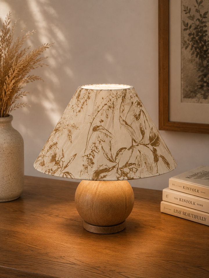 Floral Print Fabric Umbrella Lampshade pair