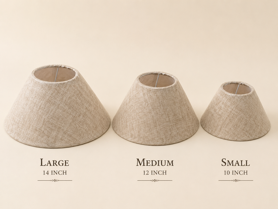 Natural Linen Umbrella Lampshade pair