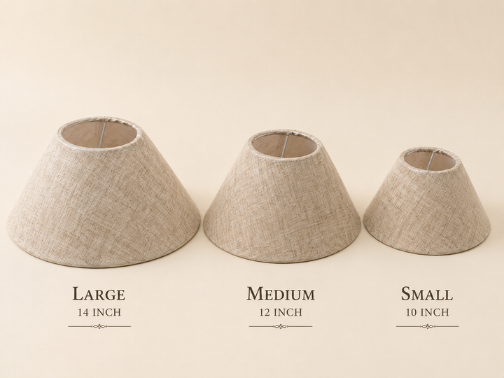 Natural Linen Umbrella Lampshade pair