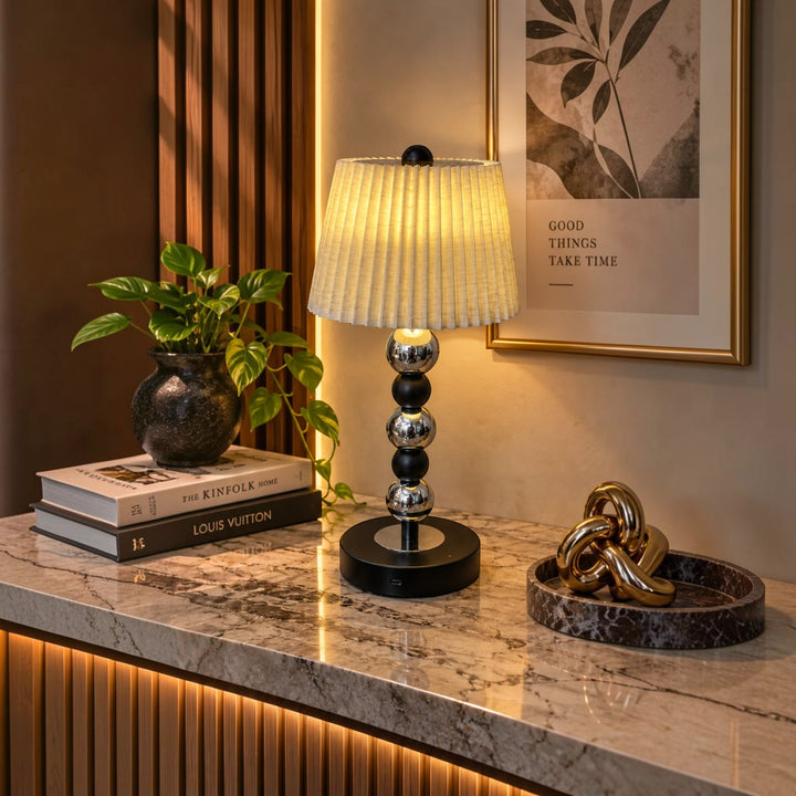 Elegant Touch Table Lamp – Linen or Pleated Shade (Pair)