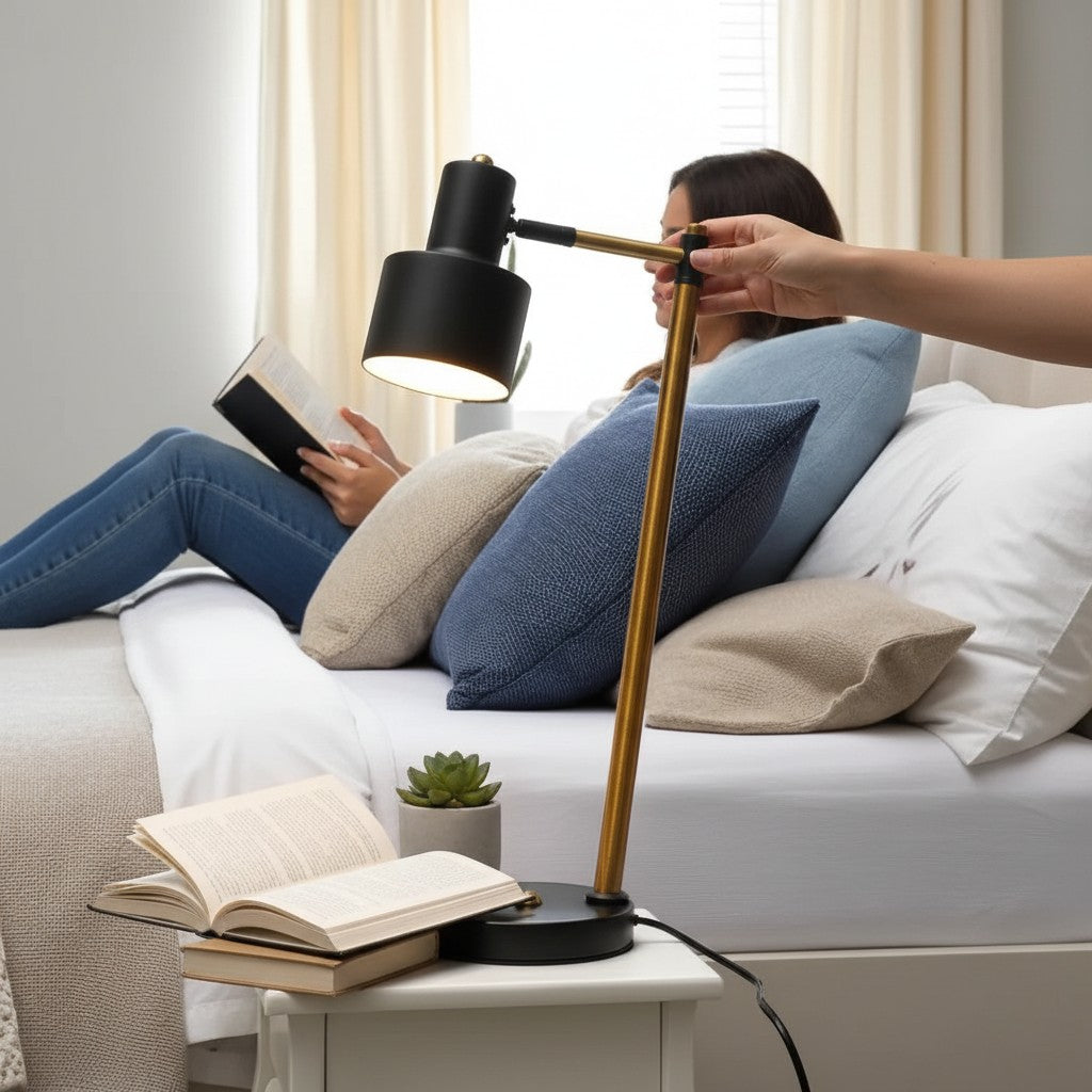 Prism Ray Black LED Mood & Focus Metal Study Table Lamp