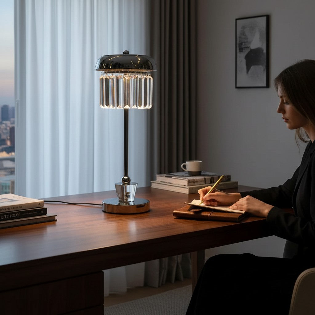 Illuma Pod Compact Crystal Dual LED Desk Lamp