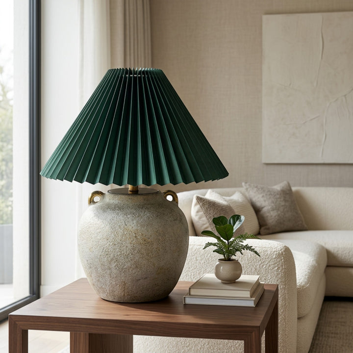 Organic Bulged Pot Ceramic Table Lamp
