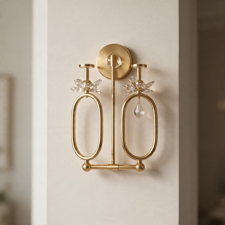 Luxury Gold Crystal Double Wall Sconce
