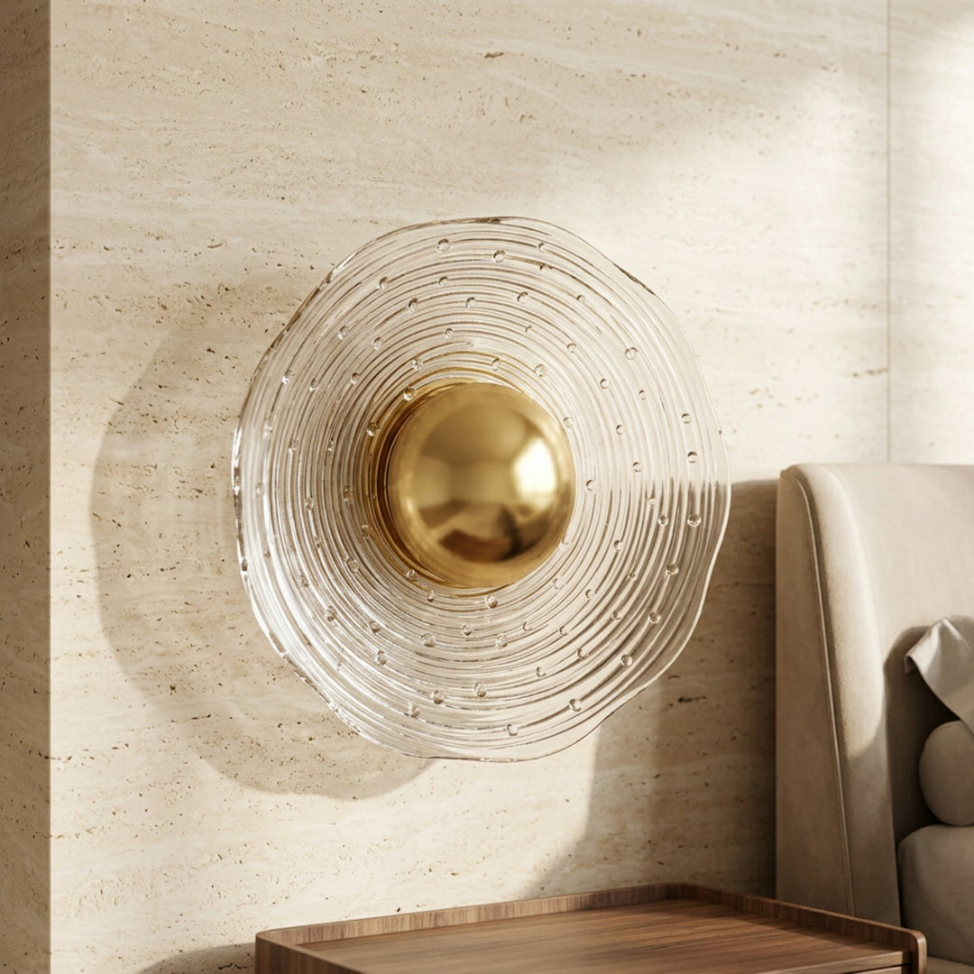 Luxury Gold Textured Glass Wall Sconce