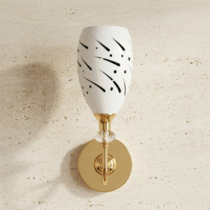 Luxury Gold Wall Sconce with White Artistic Shade
