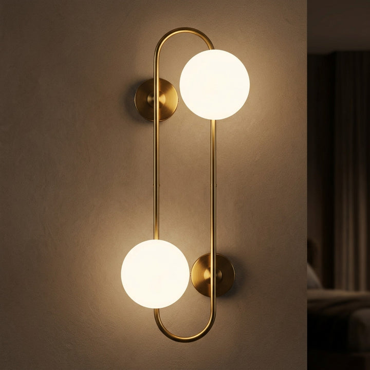 Modern Gold Double Globe Wall Sconce