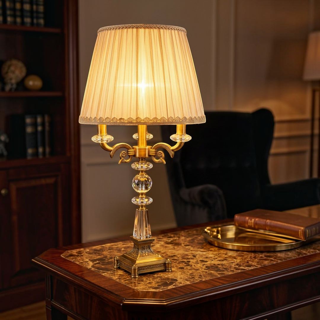 Ornate Gold Crystal Accent Table Lamp