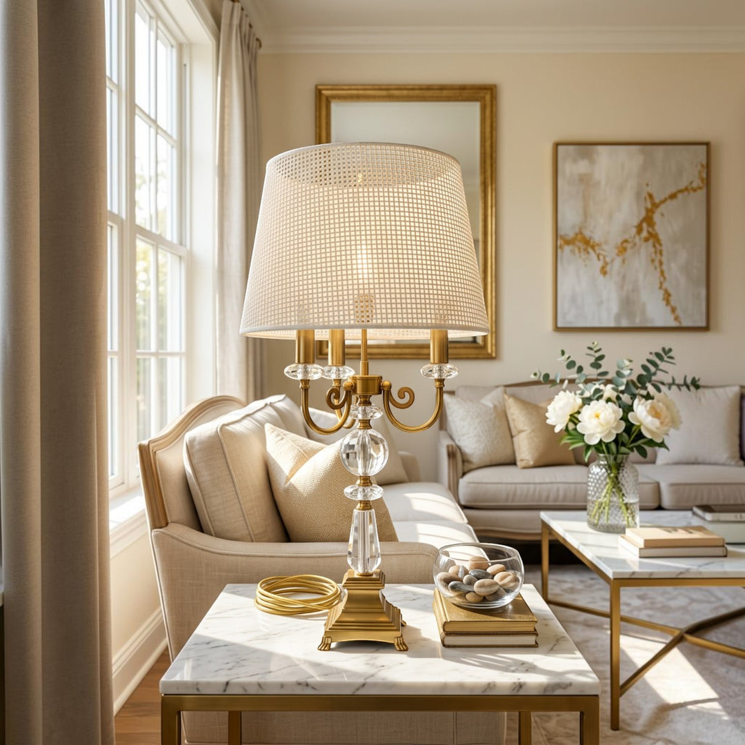 Vintage Metallic Gold Accent Table Lamp