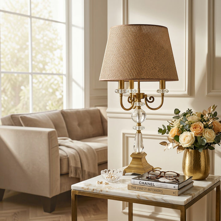 Vintage Metallic Gold Accent Table Lamp