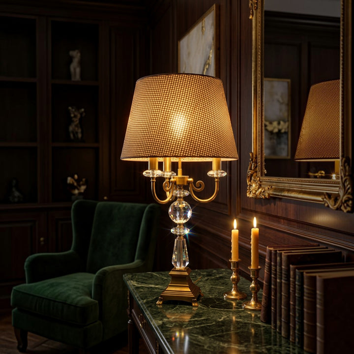 Vintage Metallic Gold Accent Table Lamp