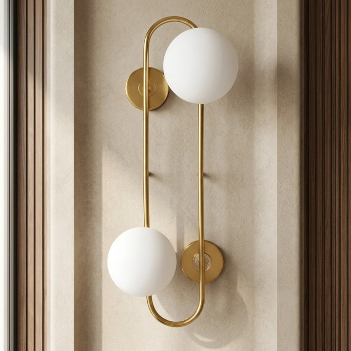 Modern Gold Double Globe Wall Sconce