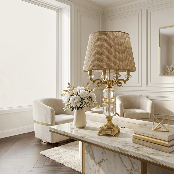 Royal Designed Metallic Gold Table Lamp