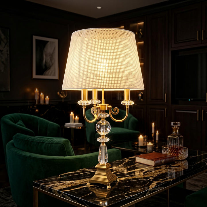 Vintage Metallic Gold Accent Table Lamp