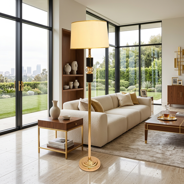 Obsidian – Matte Rose Gold Floor Lamp