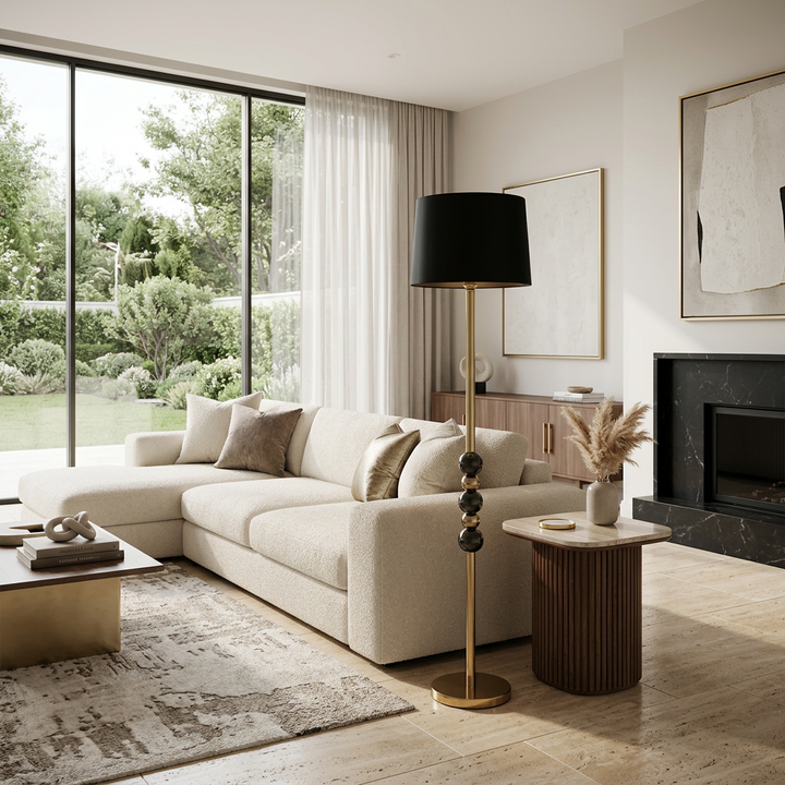 Shadow Forge – Black Metallic Floor Lamp